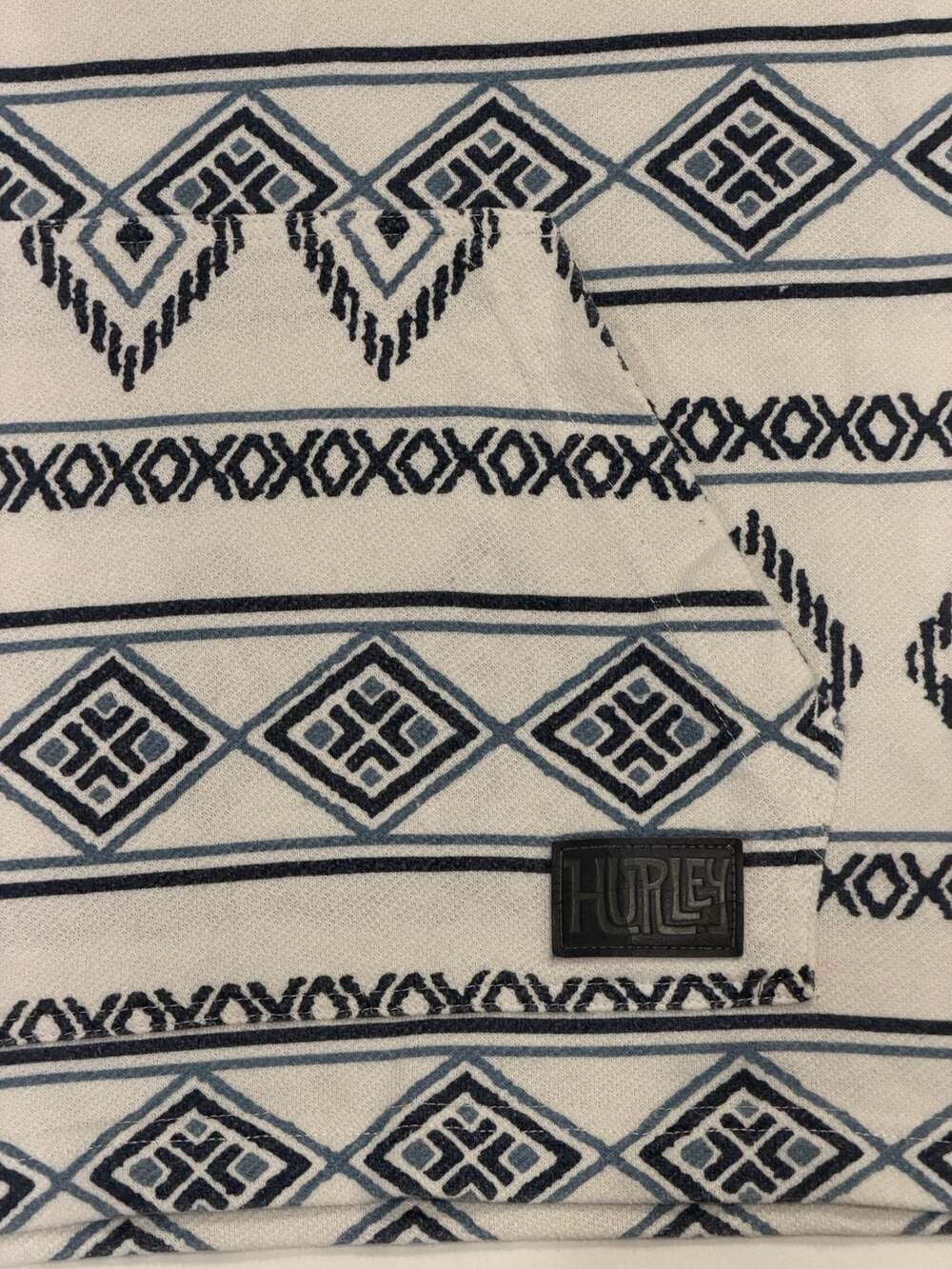 Vintage/Y2K Hurley OG Hooded Poncho Baja Hoodie White Navy Aztec Men’s M